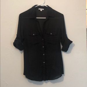 James Perse black button-down shirt